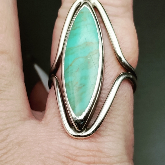 Sterling Silver and turquoise ring. Size 8 - Picture 3 of 4